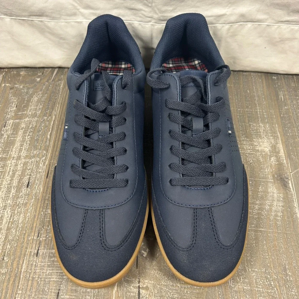 Ben Sherman Watts Navy Mens Low Top Sneakers Gum Sole Memory Foam 2007374 Sz 10
